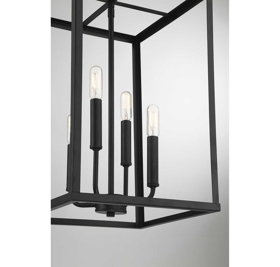 Meridian - M30008MBK - Four Light Pendant - Matte Black