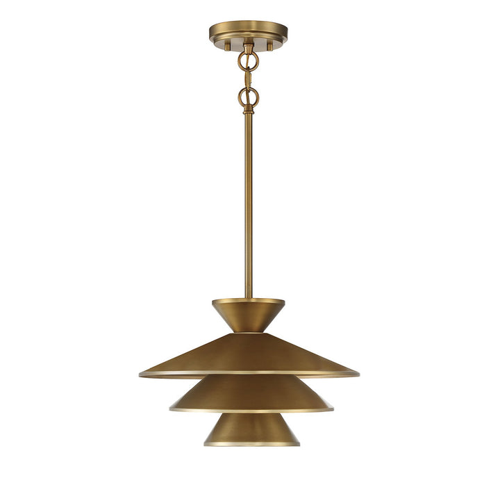 Meridian - M70096NB - One Light Pendant - Natural Brass