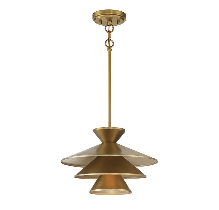 Meridian - M70096NB - One Light Pendant - Natural Brass