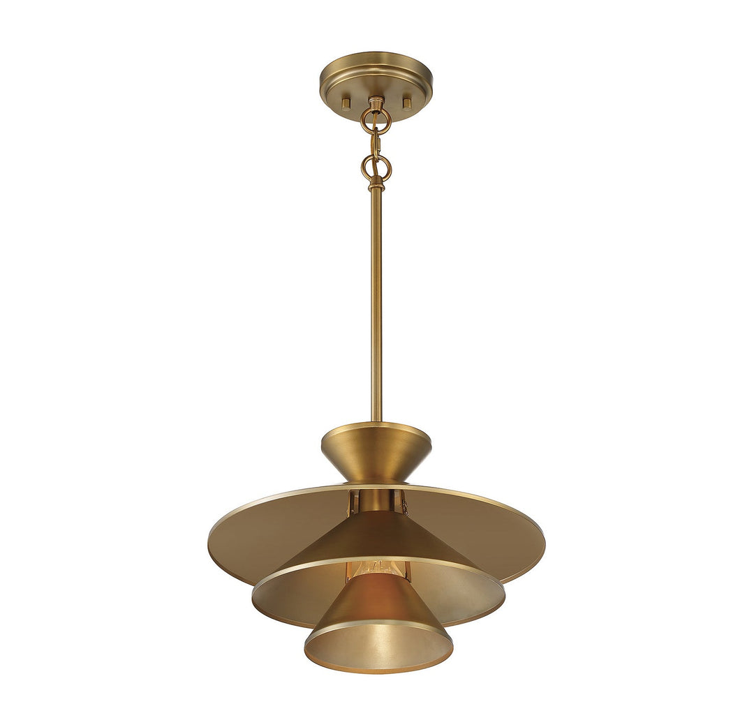 Meridian - M70096NB - One Light Pendant - Natural Brass