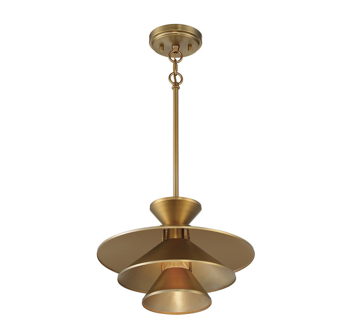 Meridian - M70096NB - One Light Pendant - Natural Brass