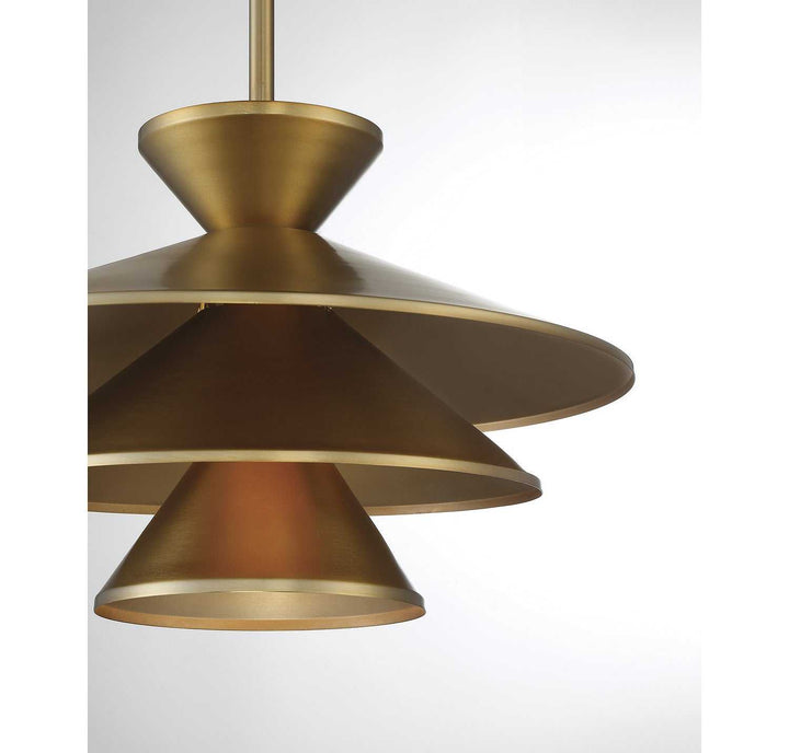 Meridian - M70096NB - One Light Pendant - Natural Brass