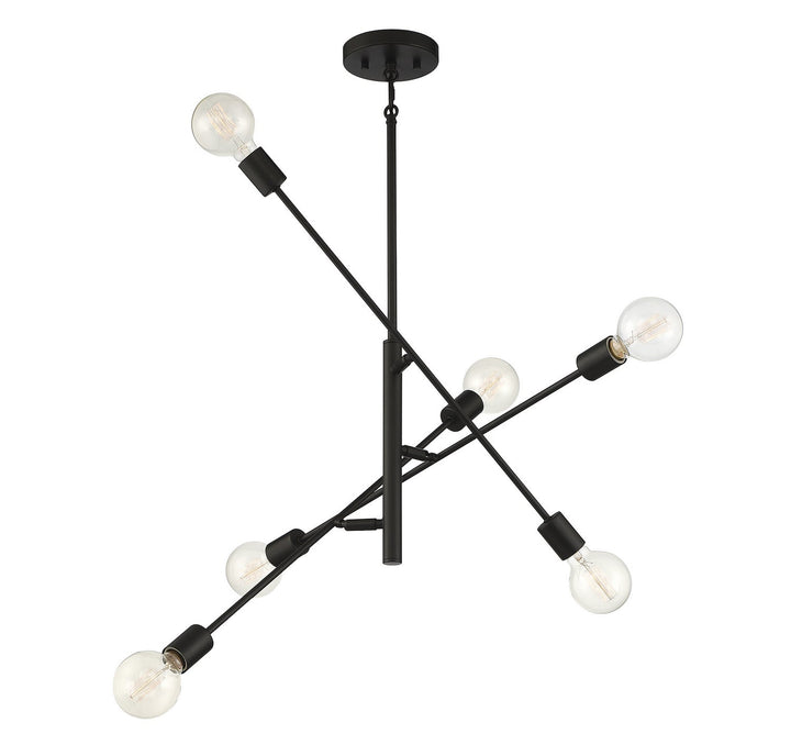 Meridian - M10084MBK - Six Light Chandelier - Matte Black