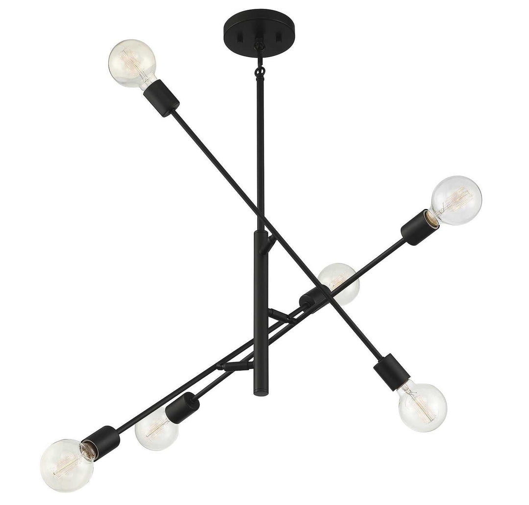 Meridian - M10084MBK - Six Light Chandelier - Matte Black