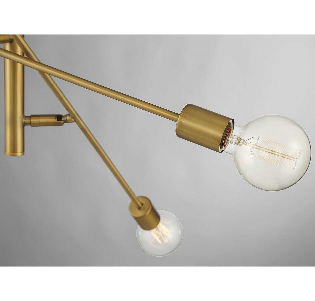Meridian - M10084NB - Six Light Chandelier - Natural Brass
