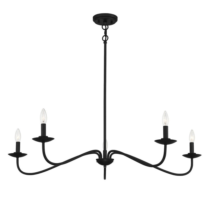 Meridian - M10085MBK - Five Light Chandelier - Matte Black
