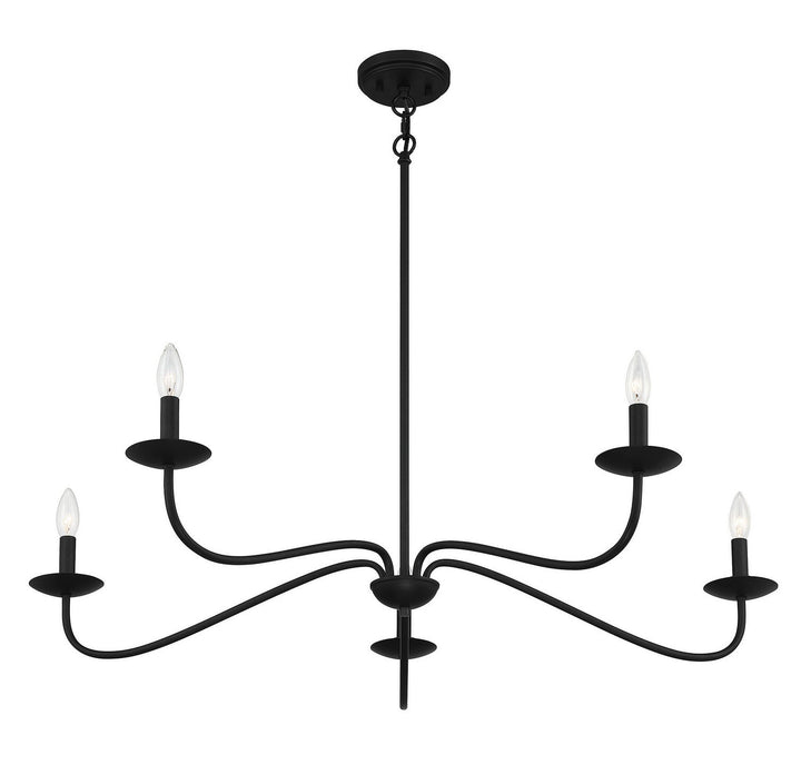 Meridian - M10085MBK - Five Light Chandelier - Matte Black