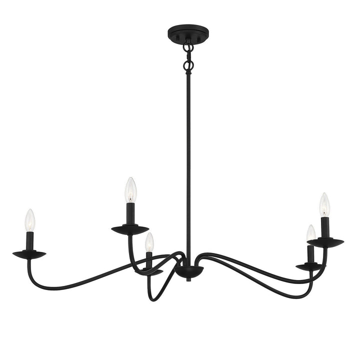 Meridian - M10085MBK - Five Light Chandelier - Matte Black