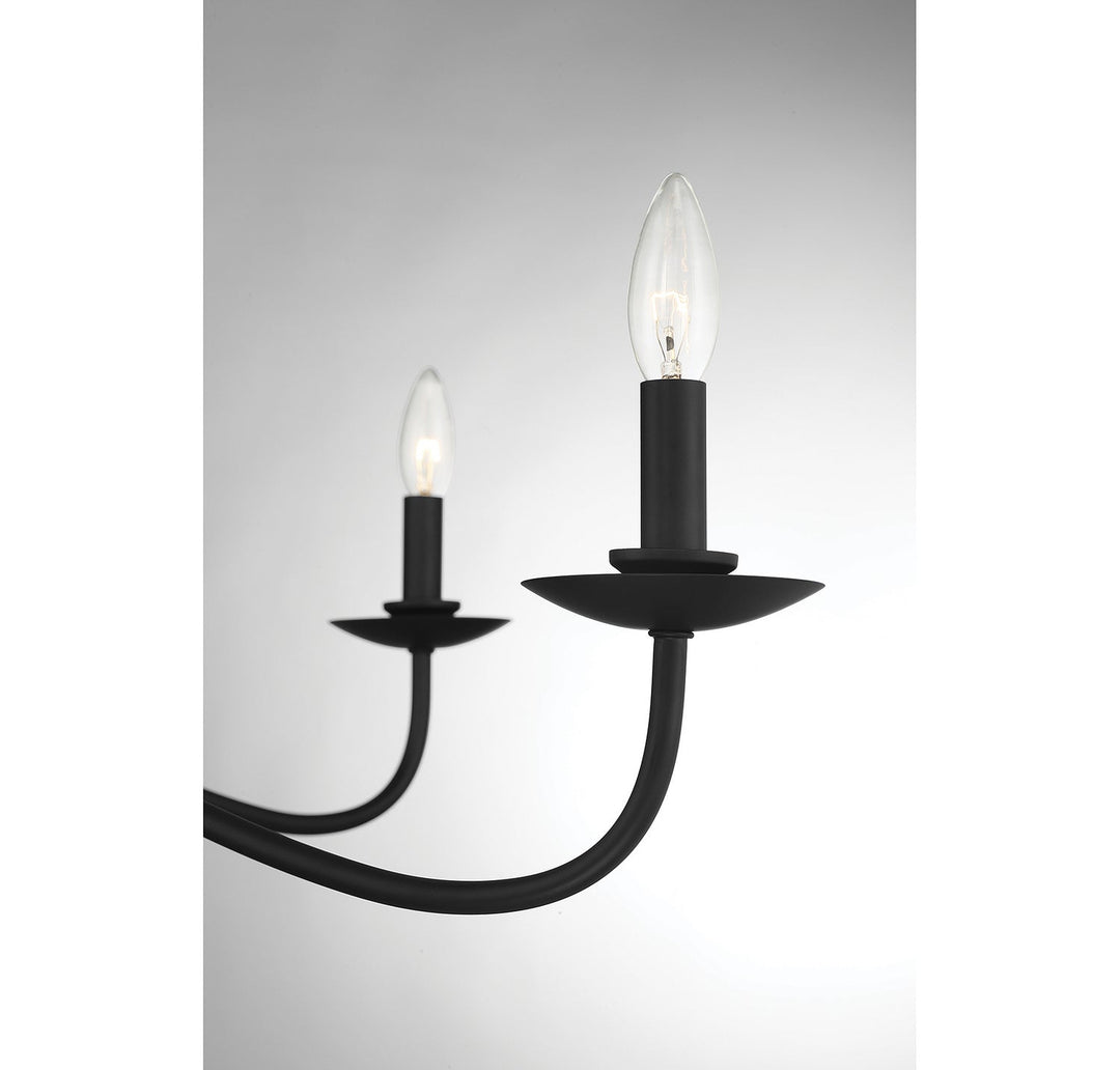 Meridian - M10085MBK - Five Light Chandelier - Matte Black