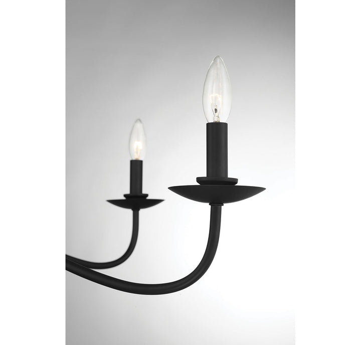 Meridian - M10085MBK - Five Light Chandelier - Matte Black
