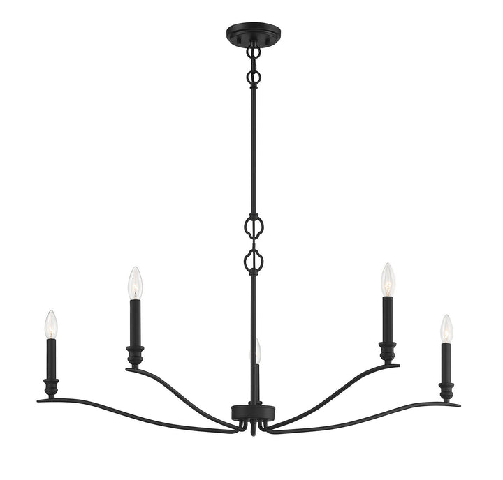 Meridian - M10086MBK - Five Light Chandelier - Matte Black