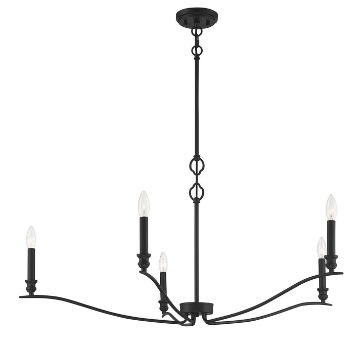Meridian - M10086MBK - Five Light Chandelier - Matte Black