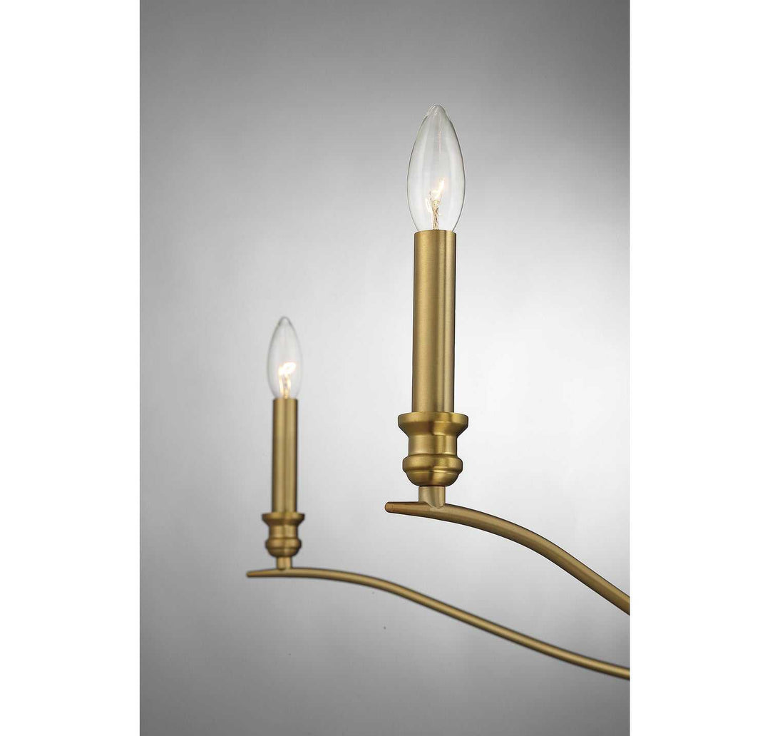 Meridian - M10086NB - Five Light Chandelier - Natural Brass