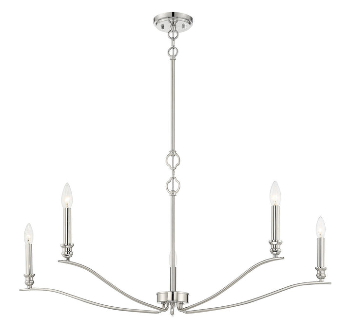 Meridian - M10086PN - Five Light Chandelier - Polished Nickel