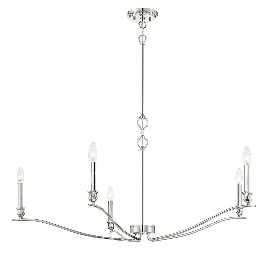 Meridian - M10086PN - Five Light Chandelier - Polished Nickel