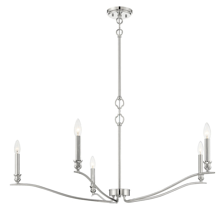 Meridian - M10086PN - Five Light Chandelier - Polished Nickel