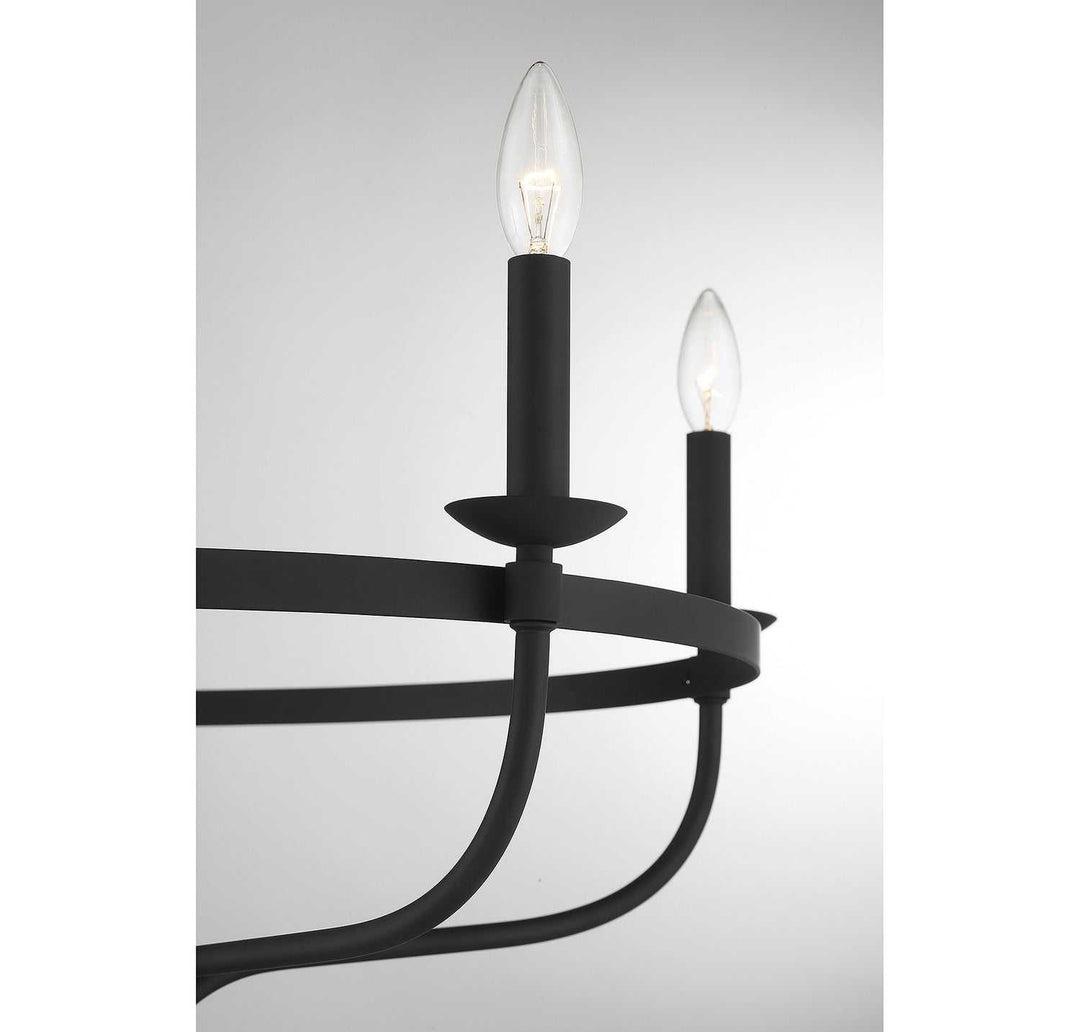 Meridian - M10087MBK - Five Light Chandelier - Matte Black