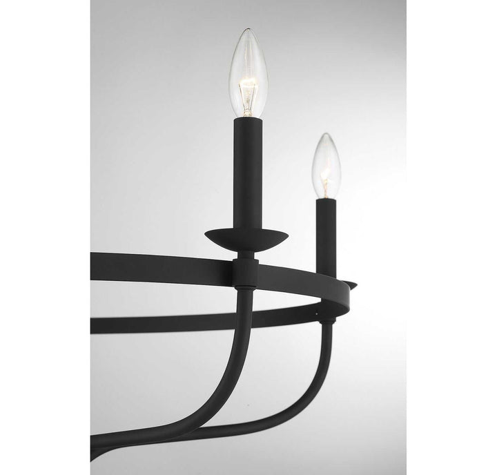 Meridian - M10087MBK - Five Light Chandelier - Matte Black