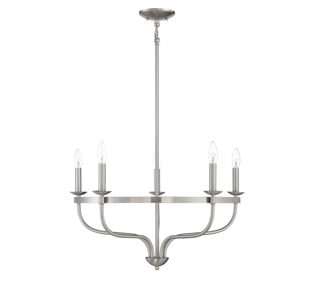 Meridian - M10087BN - Five Light Chandelier - Brushed Nickel