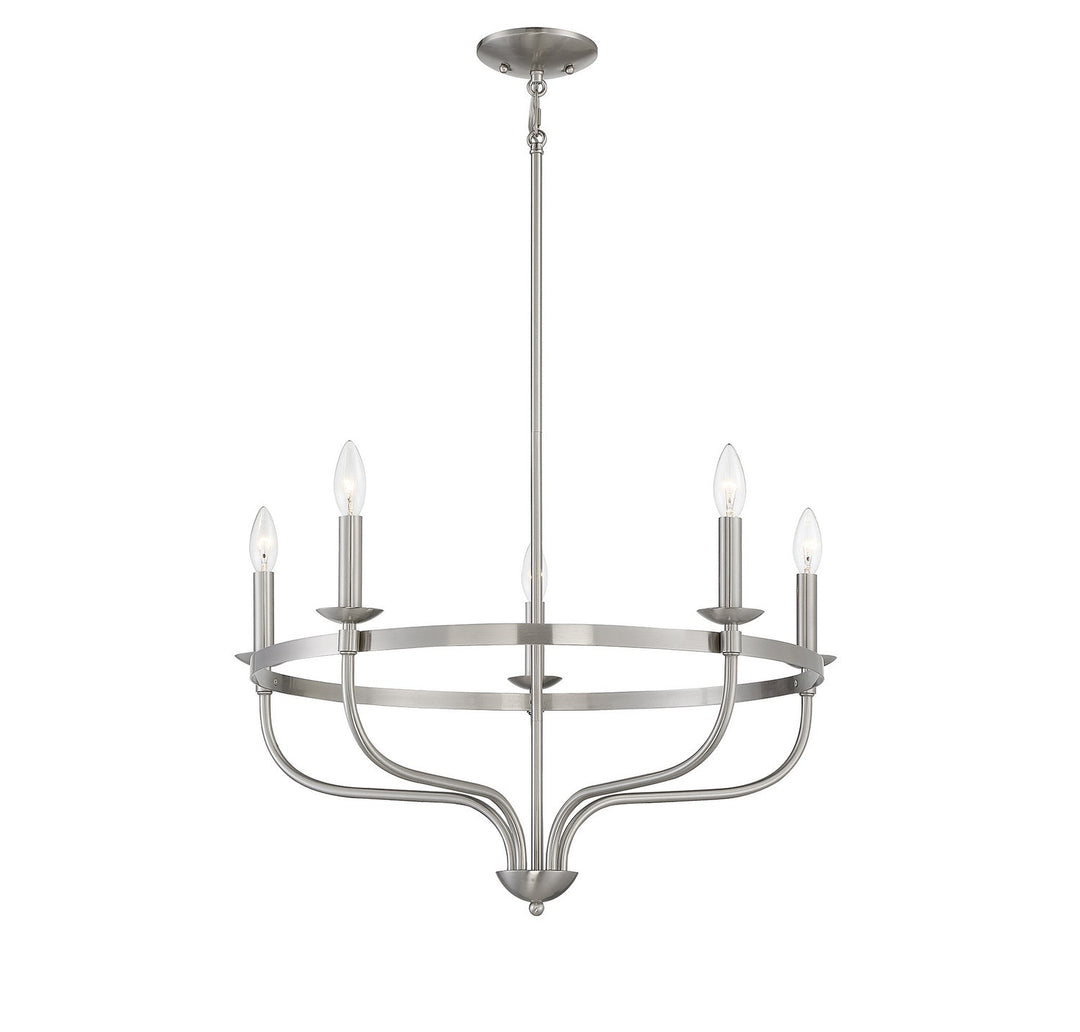 Meridian - M10087BN - Five Light Chandelier - Brushed Nickel