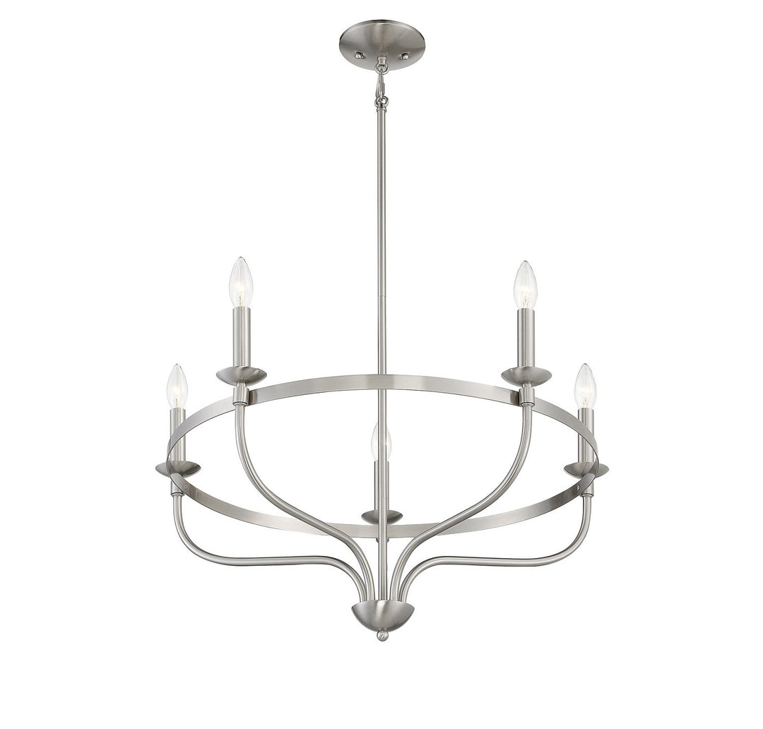 Meridian - M10087BN - Five Light Chandelier - Brushed Nickel