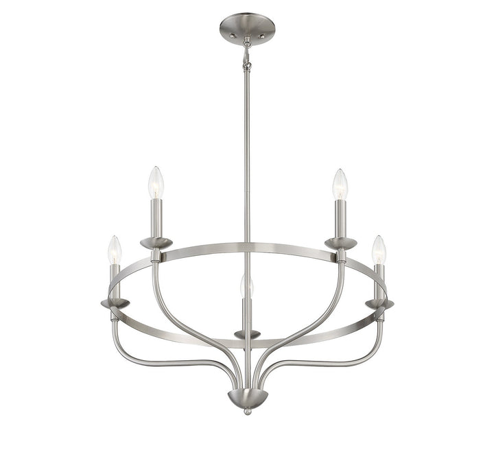 Meridian - M10087BN - Five Light Chandelier - Brushed Nickel