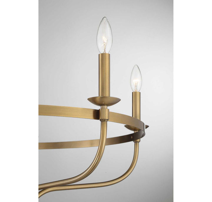 Meridian - M10087NB - Five Light Chandelier - Natural Brass