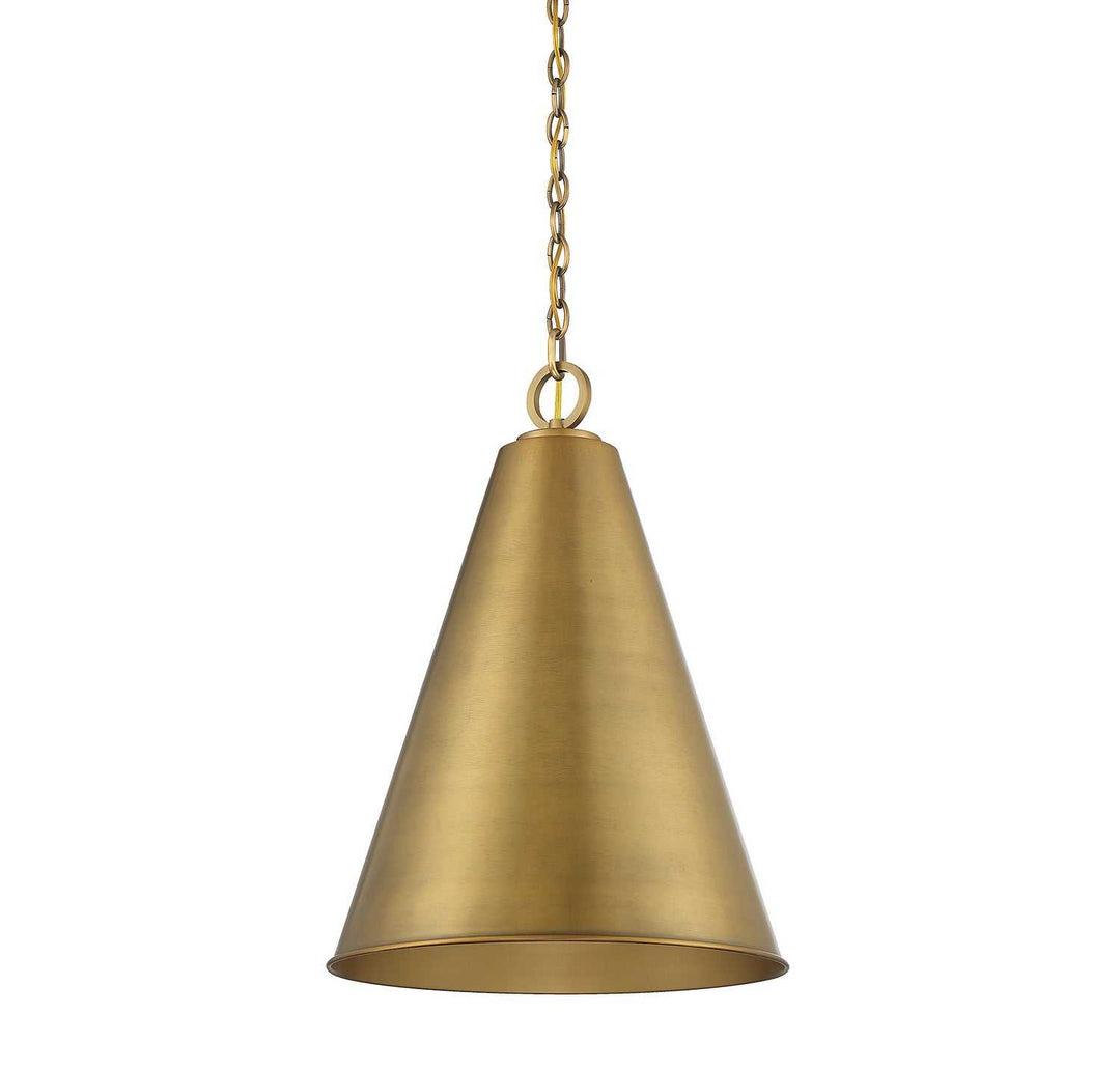 Meridian - M70112NB - One Light Pendant - Natural Brass