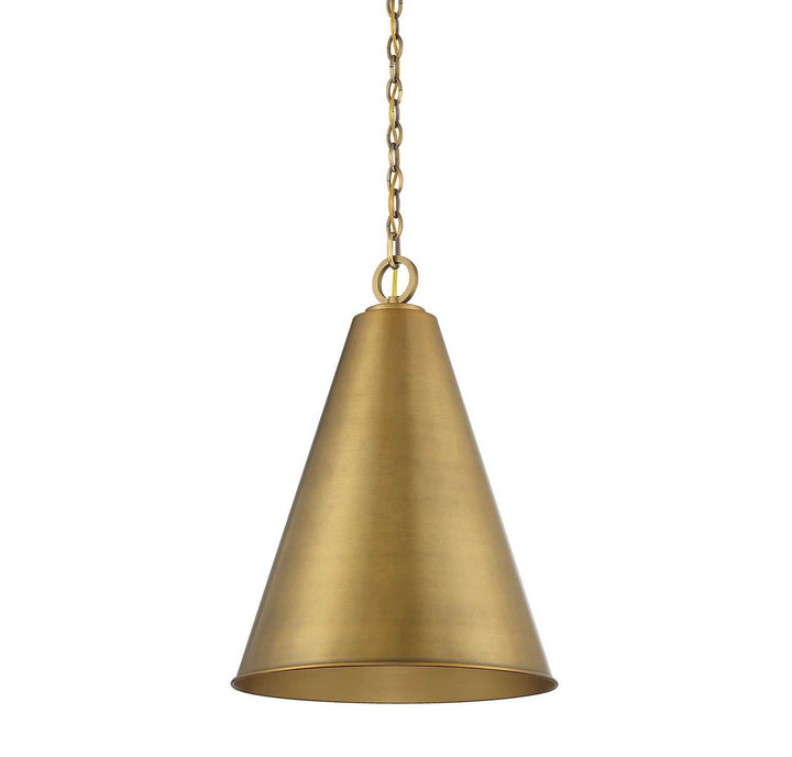 Meridian - M70112NB - One Light Pendant - Natural Brass