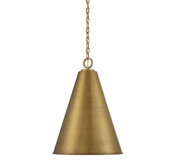 Meridian - M70112NB - One Light Pendant - Natural Brass
