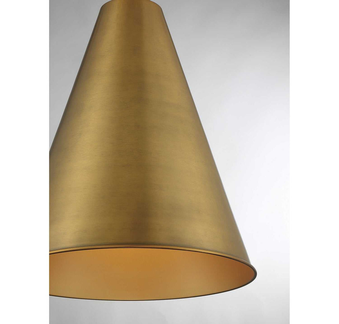 Meridian - M70112NB - One Light Pendant - Natural Brass