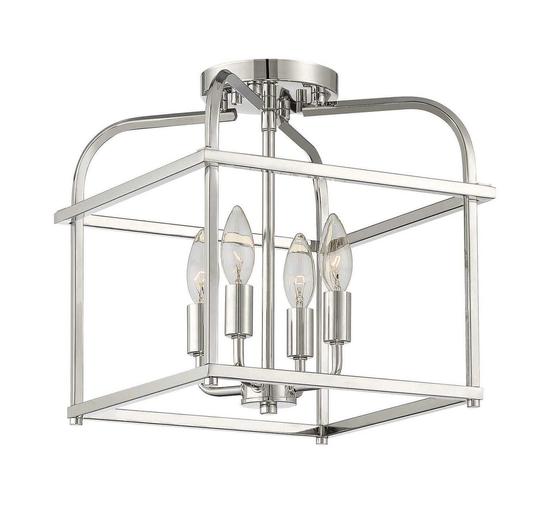 Meridian - M60061PN - Four Light Semi-Flush Mount - Polished Nickel