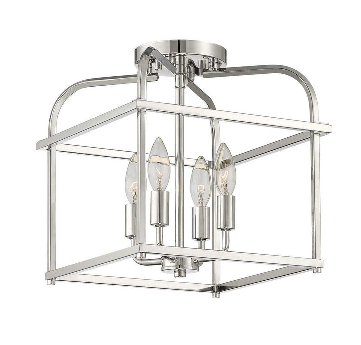 Meridian - M60061PN - Four Light Semi-Flush Mount - Polished Nickel