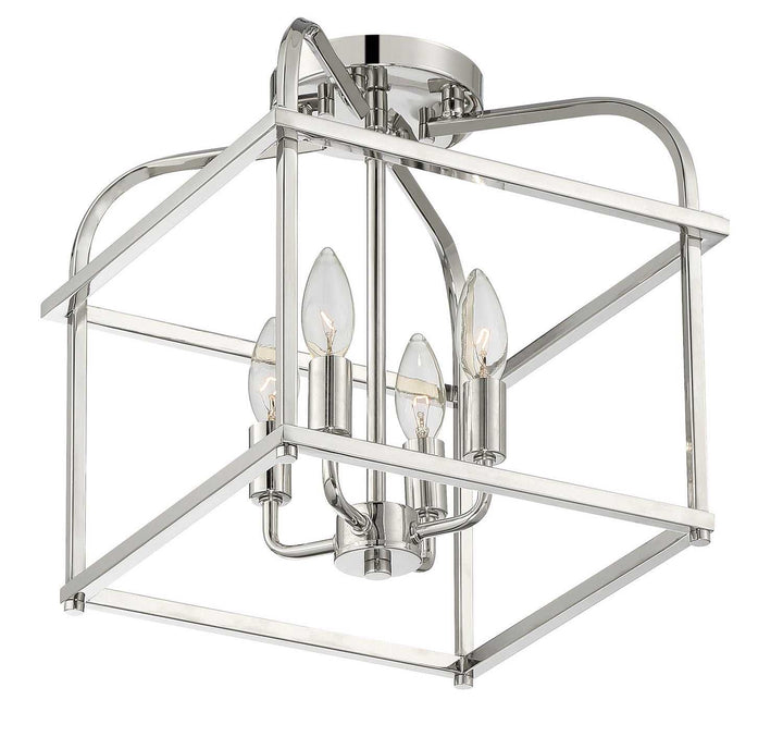 Meridian - M60061PN - Four Light Semi-Flush Mount - Polished Nickel