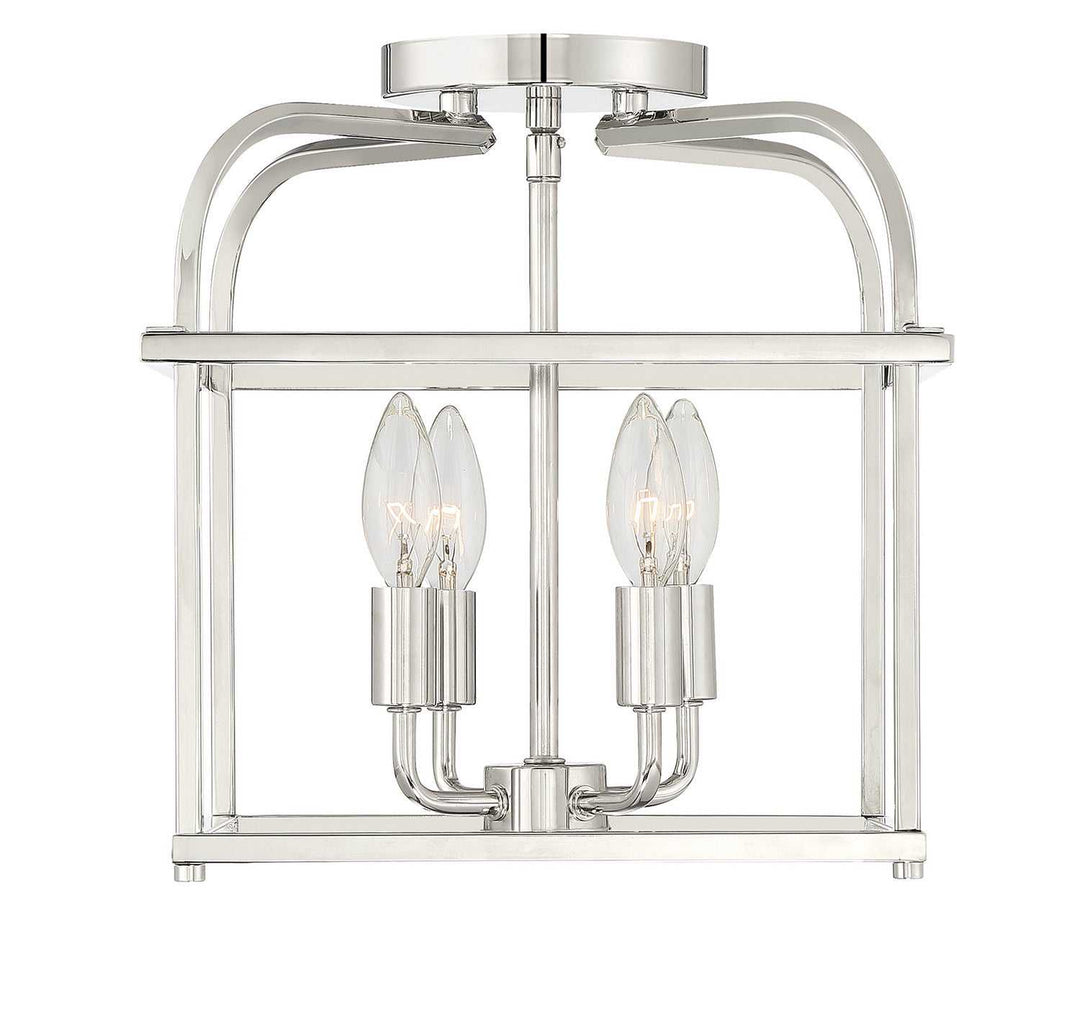 Meridian - M60061PN - Four Light Semi-Flush Mount - Polished Nickel