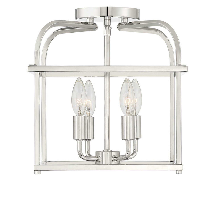 Meridian - M60061PN - Four Light Semi-Flush Mount - Polished Nickel