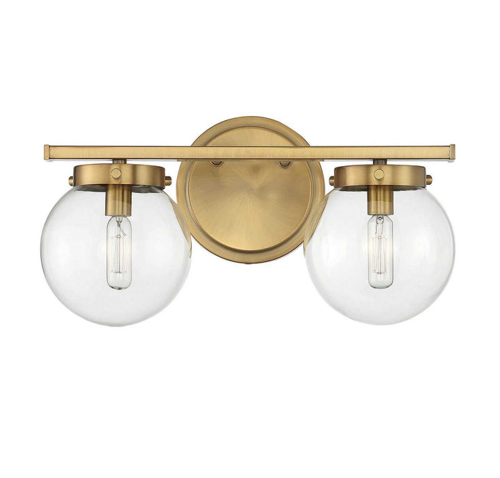 Meridian - M80046NB - Two Light Bathroom Vanity Light - Natural Brass
