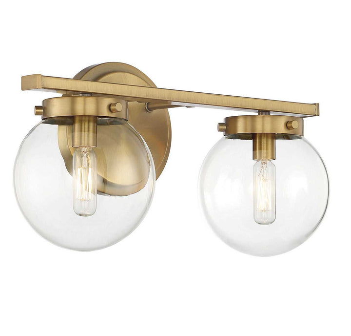 Meridian - M80046NB - Two Light Bathroom Vanity Light - Natural Brass