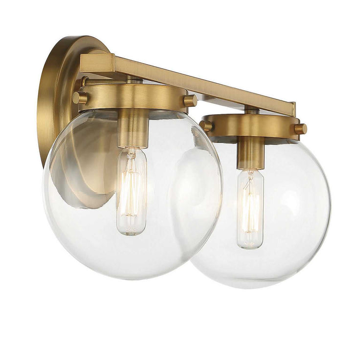 Meridian - M80046NB - Two Light Bathroom Vanity Light - Natural Brass