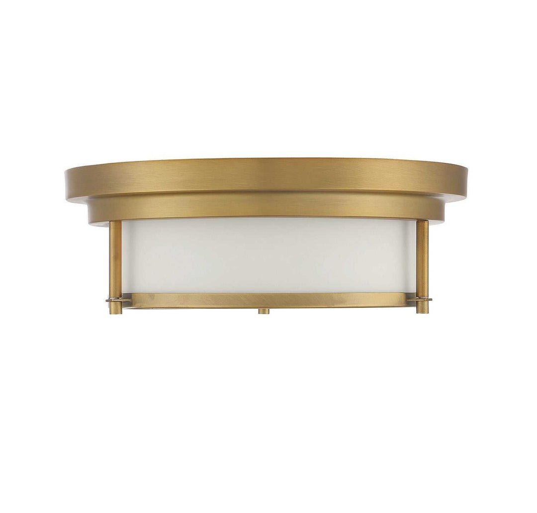 Meridian - M60062NB - Two Light Flush Mount - Natural Brass