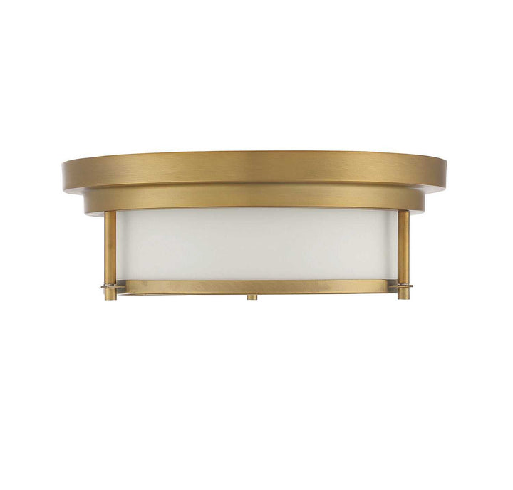Meridian - M60062NB - Two Light Flush Mount - Natural Brass
