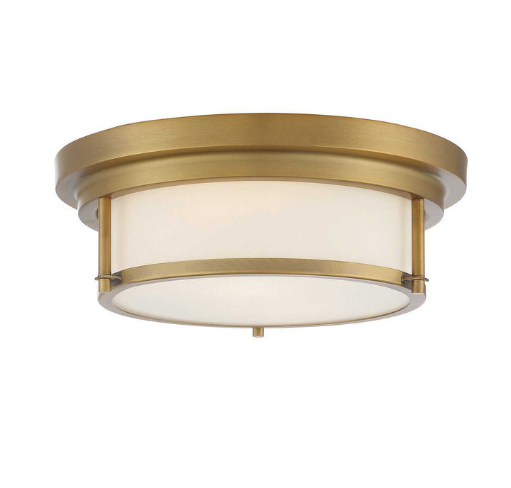 Meridian - M60062NB - Two Light Flush Mount - Natural Brass