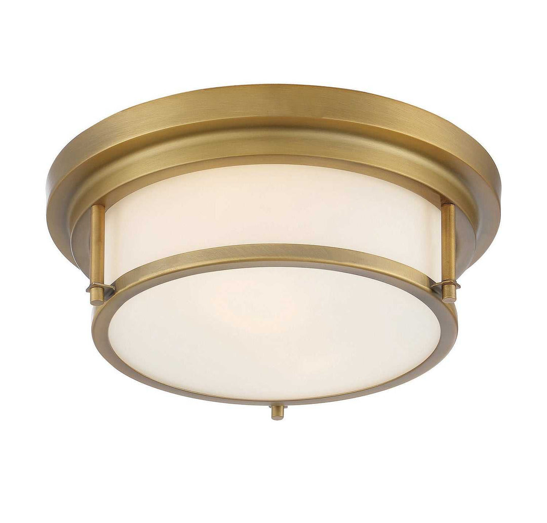 Meridian - M60062NB - Two Light Flush Mount - Natural Brass