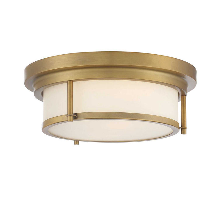 Meridian - M60062NB - Two Light Flush Mount - Natural Brass
