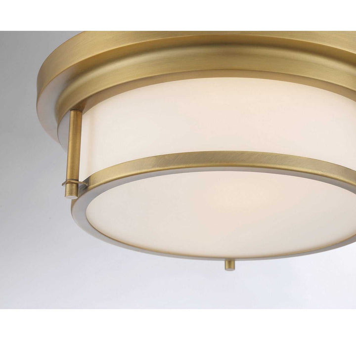 Meridian - M60062NB - Two Light Flush Mount - Natural Brass