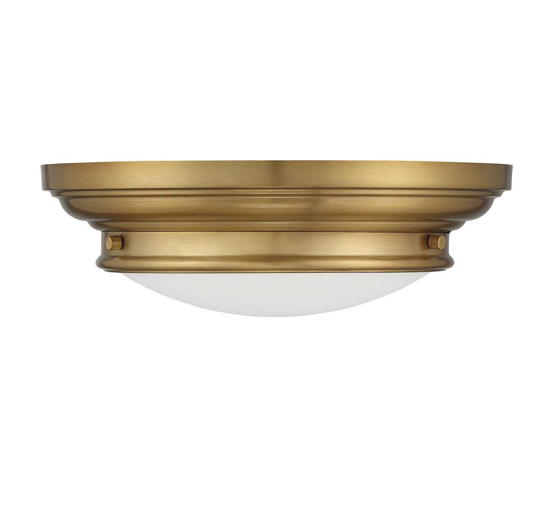 Meridian - M60063NB - Two Light Flush Mount - Natural Brass