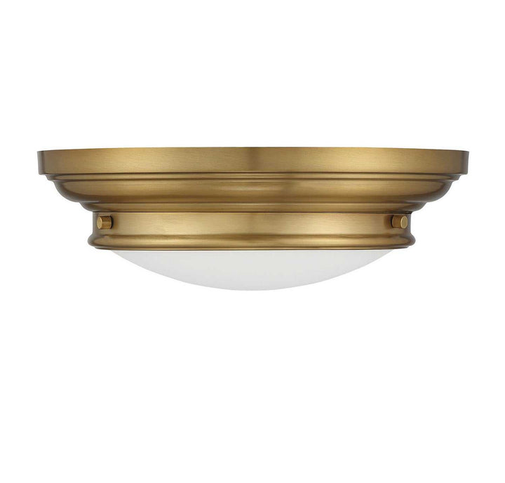 Meridian - M60063NB - Two Light Flush Mount - Natural Brass