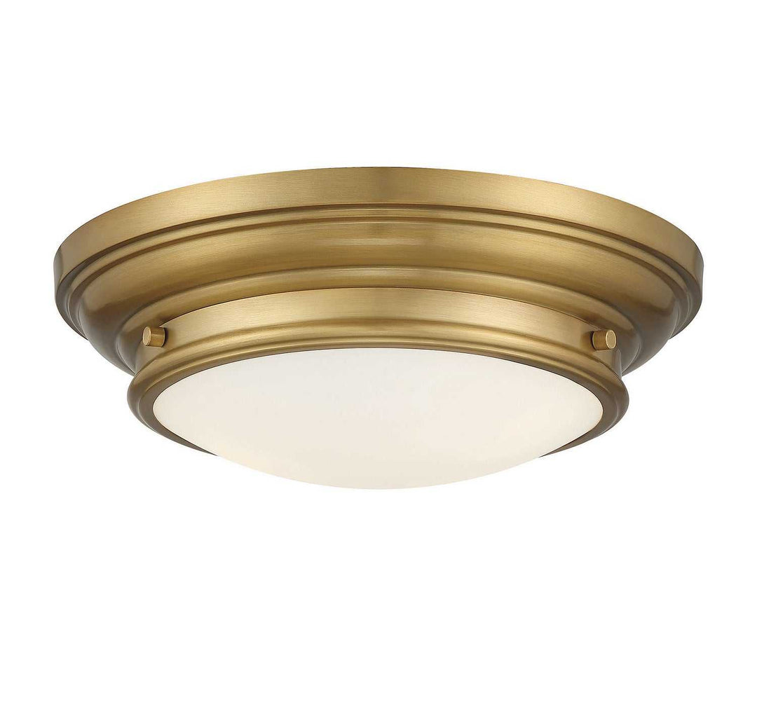 Meridian - M60063NB - Two Light Flush Mount - Natural Brass