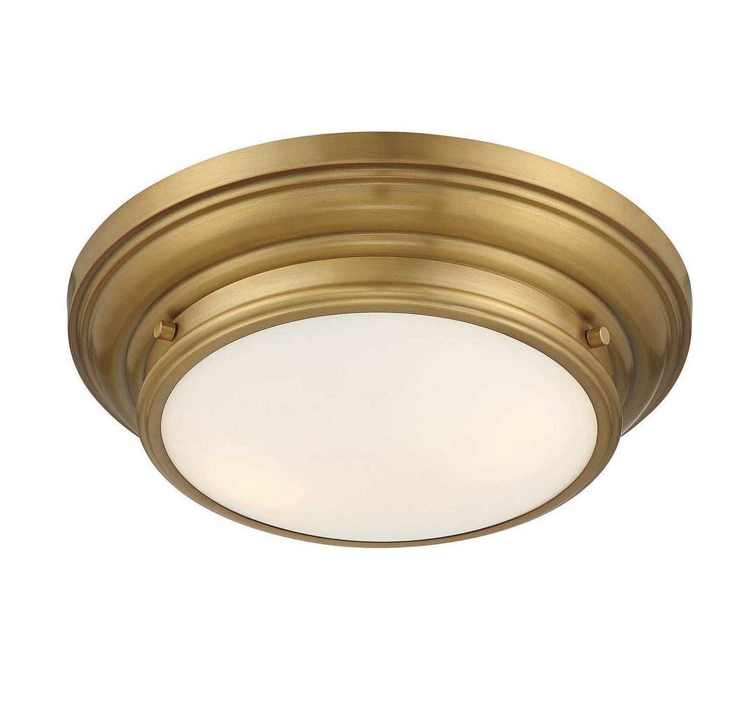Meridian - M60063NB - Two Light Flush Mount - Natural Brass