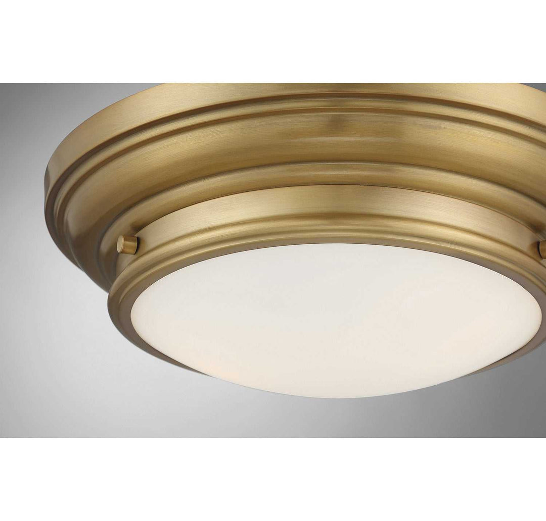 Meridian - M60063NB - Two Light Flush Mount - Natural Brass